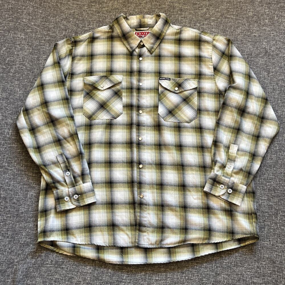 Dixxon Flannel Company Sublime Plaid Flannel Button-Up Pockets Men's 3XL Music